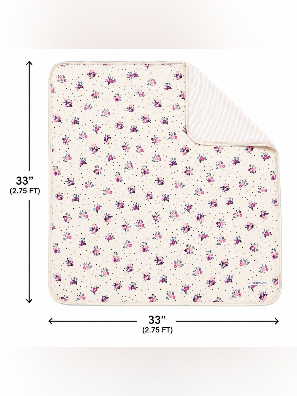 POSH PEANUT REVERSIBLE PATOO Baby  Cream with Pink & Purple Flower